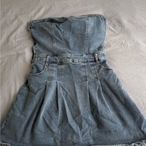 Denim Strapless Dress